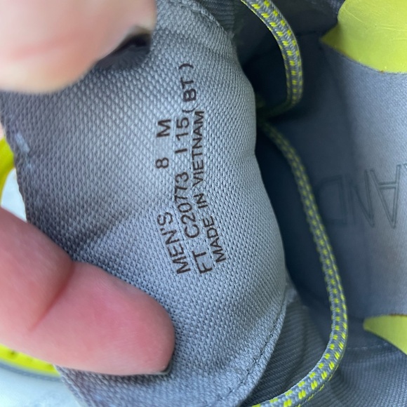 Cole Haan’s Men’s ZEROGRAND Wingtip Oxford Canvas Shoes Size 8 Grey Neon Yellow - Picture 11 of 11